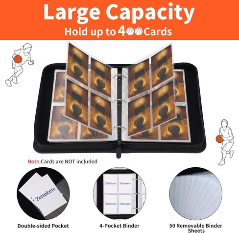 Baseball Card Binder 400 Pockets with Sleeves, Sports Card Binder with Large Capacity Fits for Baseball Cards 2025 in Kuwait