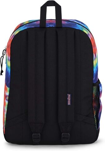 JanSport Cross Town Plus Backpack - Large Main Compartment, Side Water Bottle Pocket, 15-Inch Padded Laptop Sleeve - Red/Multi Hippie Days in Kuwait