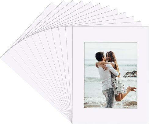 Schliersee 8x10 White Mats for 5x7 Pictures, Photo Picture Mats with Core Bevel Cut，12 Packs in Saudi Arabia