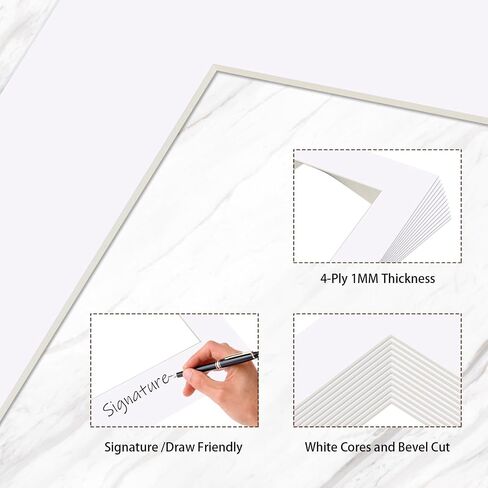Schliersee 8x10 White Mats for 5x7 Pictures, Photo Picture Mats with Core Bevel Cut，12 Packs in Saudi Arabia