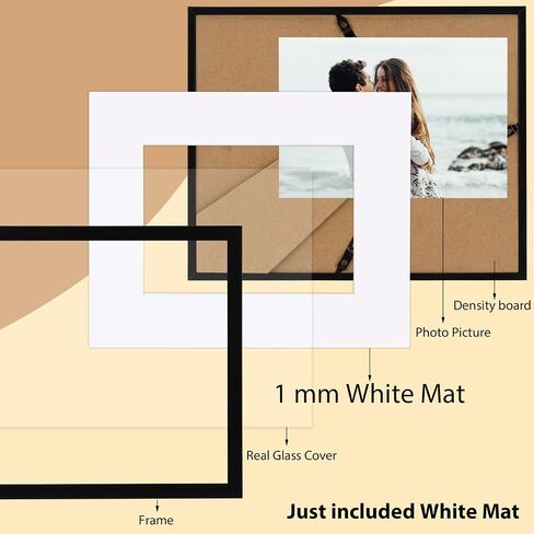 Schliersee 8x10 White Mats for 5x7 Pictures, Photo Picture Mats with Core Bevel Cut，12 Packs in Saudi Arabia