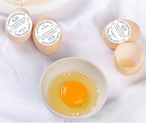 500Pcs Farm Fresh Egg Carton Stickers 2inch Round Unwashed Egg Carton Labels with Collection Date Self-Adhesive Egg Packaging Labeling for Chicken Duck Quail Egg (White) in Saudi Arabia