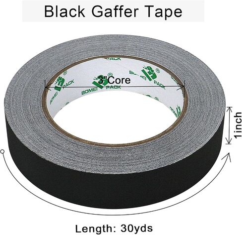 BOMEI PACK Gray Gaffer Tape, Matte Non-Reflective, 1inch x 30y No Residue Hand Tear Self-Adhesive Gaffer Tape for Labeling, Cable, Stage, Photo Studio, Painters and Duct Repair, 1 Pack in Kuwait