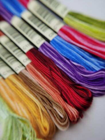 KCS 9 skeins 6-Strand Cross Stitch Variegated Cotton Embroidery Floss + 1 Skein Pearl Shiny Metallic Thread (A) in Kuwait