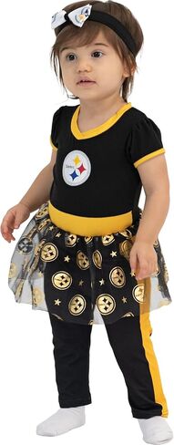 MODERN HERO NFL GREEN BAY PACKERS Officially Licensed Infant One-piece Bodysuit and Leggings Costume includes One-piece Bodysuit with Mesh Skirt, Leggings and Matching Headband, Size 24 Months in Kuwait