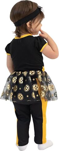 MODERN HERO NFL GREEN BAY PACKERS Officially Licensed Infant One-piece Bodysuit and Leggings Costume includes One-piece Bodysuit with Mesh Skirt, Leggings and Matching Headband, Size 24 Months in Kuwait