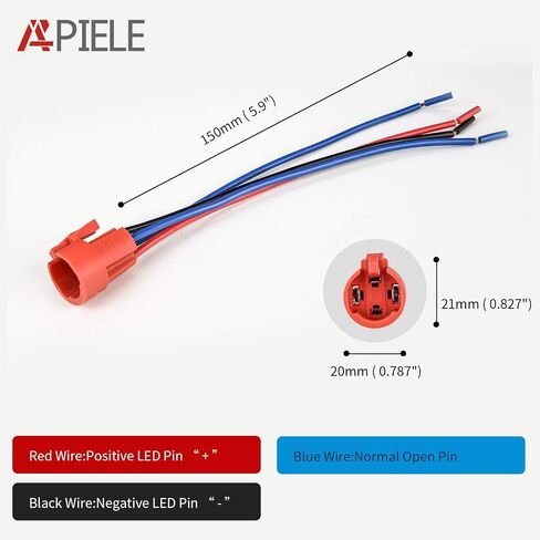 APIELE 10 Amp 19mm Latching Push Button Switch 12V SPST LED Waterproof Round Self-Locking 1NO (Black Aluminum, Yellow) in Kuwait