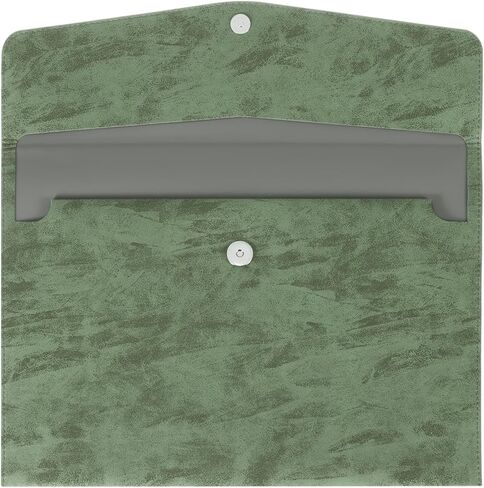 مجلدات ملفات جلدية UXCELL PU ، A4 ENVELOPE FILDER FILDER FILE DOSTORGE BAG PORTABLE FORMARER CASE مع إغلاق زر لأعمال Office (أخضر) in Kuwait