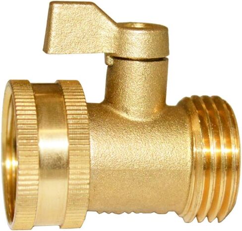 HQMPC Garden Hose Shut Off Valve 3/4" GHT Water Hose Shut Turn Off Valve Heavy Duty Hose On Off Valve Brass Shut Off Valve Hose Ball Valve 2 Pack With 4Pcs Washers in Kuwait