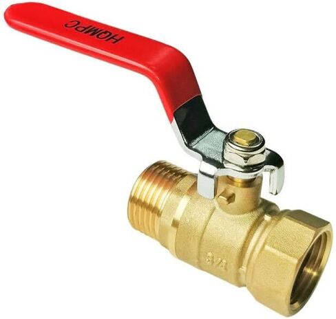 HQMPC Garden Hose Shut Off Valve 3/4" GHT Water Hose Shut Turn Off Valve Heavy Duty Hose On Off Valve Brass Shut Off Valve Hose Ball Valve 2 Pack With 4Pcs Washers in Kuwait