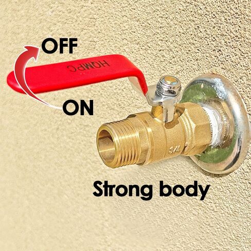 HQMPC Garden Hose Shut Off Valve 3/4" GHT Water Hose Shut Turn Off Valve Heavy Duty Hose On Off Valve Brass Shut Off Valve Hose Ball Valve 2 Pack With 4Pcs Washers in Kuwait