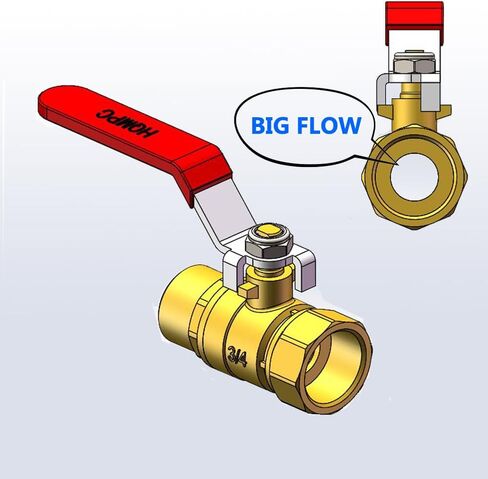 HQMPC Garden Hose Shut Off Valve 3/4" GHT Water Hose Shut Turn Off Valve Heavy Duty Hose On Off Valve Brass Shut Off Valve Hose Ball Valve 2 Pack With 4Pcs Washers in Kuwait