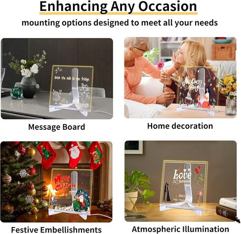 LED Note Board with Colors,Led Light Up Acrylic Message Board,LED Illuminated Drawing Board Light Up Dry Erase Board with Stand for Office School Home (11.81 * 7.88'') in Kuwait