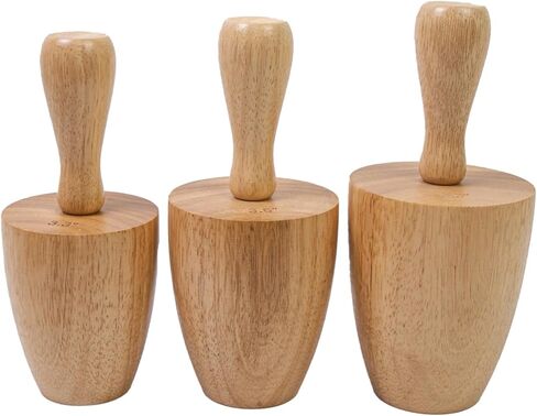 Cup Pottery Molds Clay Tools 3.1" & 3.4" & 3.7" Set of 3 Wooden Pottery Tools for Creating Pottery Mug Vases (Style B) in Kuwait