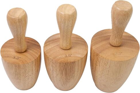 Cup Pottery Molds Clay Tools 3.1" & 3.4" & 3.7" Set of 3 Wooden Pottery Tools for Creating Pottery Mug Vases (Style B) in Kuwait