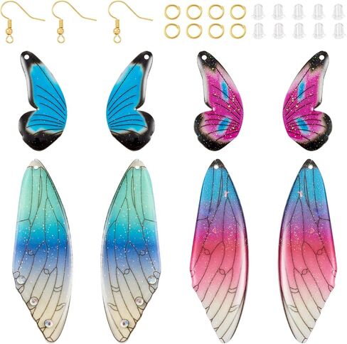 Beadthoven DIY 5 Pairs Glitter Star Acrylic Dangle Earring Making Kit Sparkly Sequin Bohemian Earrings Pieces with Earring Hooks Jump Rings Statement Earrings Accessory for Jewelry Making Gift in Kuwait