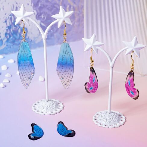 Beadthoven DIY 5 Pairs Glitter Star Acrylic Dangle Earring Making Kit Sparkly Sequin Bohemian Earrings Pieces with Earring Hooks Jump Rings Statement Earrings Accessory for Jewelry Making Gift in Kuwait