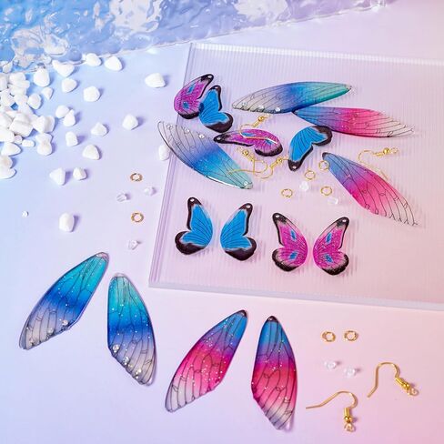 Beadthoven DIY 5 Pairs Glitter Star Acrylic Dangle Earring Making Kit Sparkly Sequin Bohemian Earrings Pieces with Earring Hooks Jump Rings Statement Earrings Accessory for Jewelry Making Gift in Kuwait