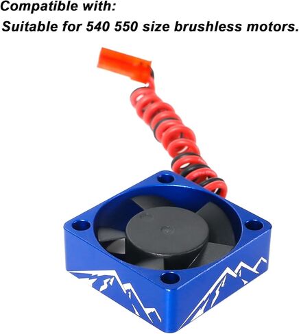 Aluminum Alloy RC Motor Cooling Fan 30x30mm Heatsink 28000RPM ESC Cooling Fan for 1/8 1/10 1/12 RC Car 540 550 Brushless Motor (Blue) in Kuwait