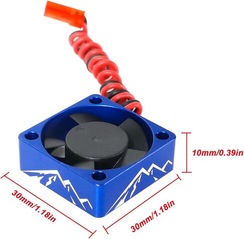 Aluminum Alloy RC Motor Cooling Fan 30x30mm Heatsink 28000RPM ESC Cooling Fan for 1/8 1/10 1/12 RC Car 540 550 Brushless Motor (Blue) in Kuwait