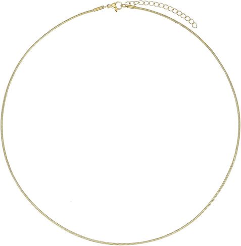 12 Pack Necklace Chains Bulk Gold Plated Stainless Steel Snake Chain Necklace for DIY Jewelry Making in Kuwait
