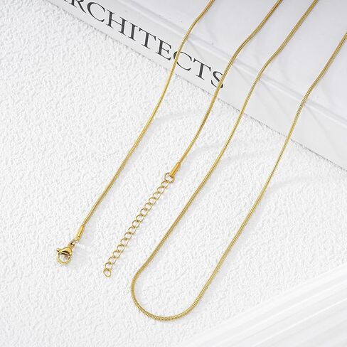 12 Pack Necklace Chains Bulk Gold Plated Stainless Steel Snake Chain Necklace for DIY Jewelry Making in Kuwait