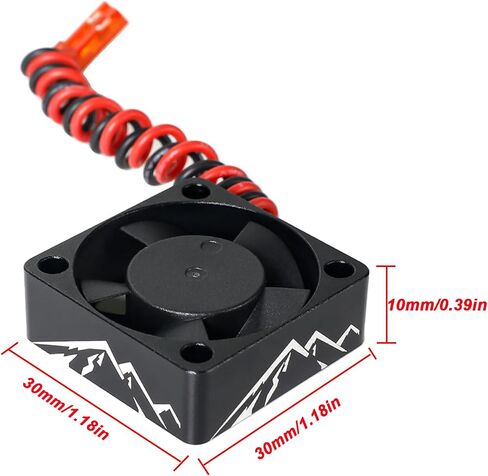 Aluminum Alloy RC Motor Cooling Fan 30x30mm Heatsink 28000RPM ESC Cooling Fan for 1/8 1/10 1/12 RC Car 540 550 Brushless Motor (Blue) in Saudi Arabia