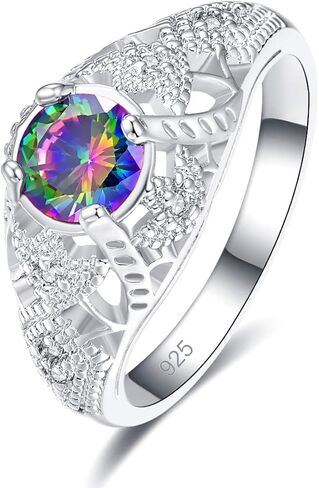 Silver Plated Round Cut Created Ruby Spinel CZ Cubic Zirconia Filled Halo Wedding Engagement Band Elegant Women's Ring for Mom Bridal Lover 6# in Saudi Arabia