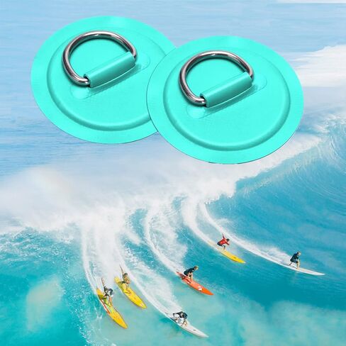 6 Pack 3.15'' Stainless Steel D-Ring Circular Patch for PVC Inflatable Boat Kayak SUP Canoe Deck Surfboard Accessories,NO Glue Include. in Kuwait