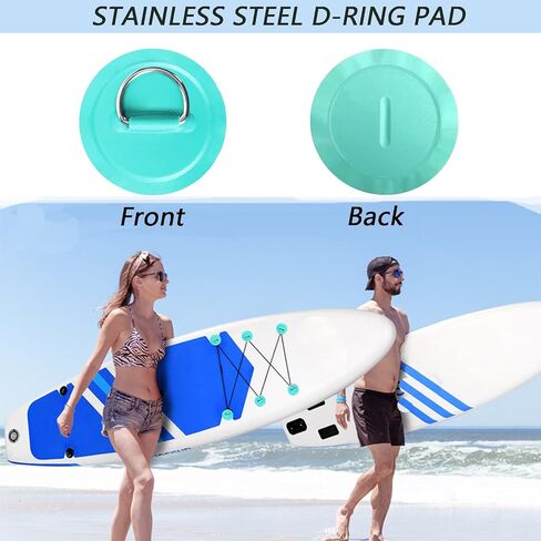 6 Pack 3.15'' Stainless Steel D-Ring Circular Patch for PVC Inflatable Boat Kayak SUP Canoe Deck Surfboard Accessories,NO Glue Include. in Kuwait