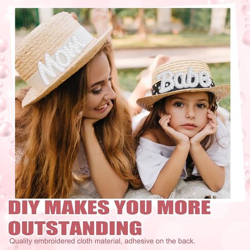 Personalized Mothers Day Gifts for Mom Pearl Iron On Letters for Clothing Bling Rhinestone Iron On Patch for Jeans Hats Jackets Decor (Mom) in Kuwait