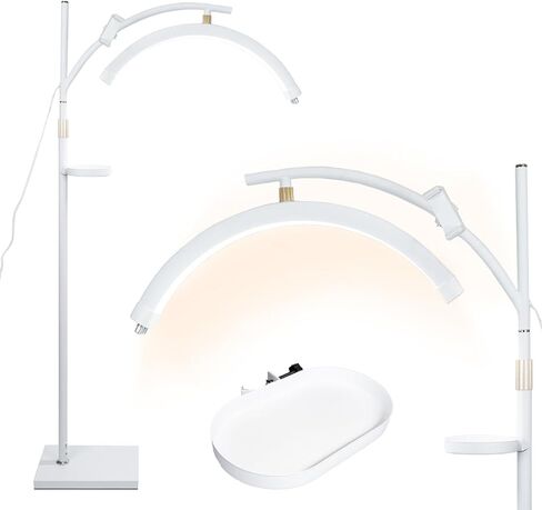 Lash Light Light Ensthetician Lamp for lash extensions - LED lash lash lamp half moon ring light for tech tech with playets and phone rolder light for tattoo ، in Kuwait