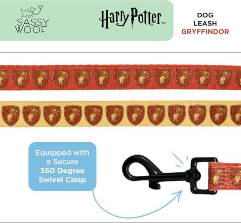 Dog Collar Harry Potter™ Gryffindor - M, Adjustable, Durable, Comfortable and Stylish Pet Accessories for Medium Dogs - Officially Licensed in Kuwait