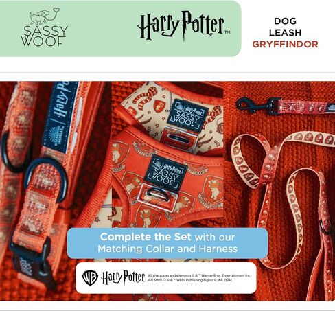 Dog Collar Harry Potter™ Gryffindor - M, Adjustable, Durable, Comfortable and Stylish Pet Accessories for Medium Dogs - Officially Licensed in Kuwait