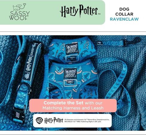 Dog Collar Harry Potter™ Ravenclaw - S, Adjustable, Durable, Comfortable and Stylish Pet Accessories for Small Dogs - Officially Licensed in Saudi Arabia