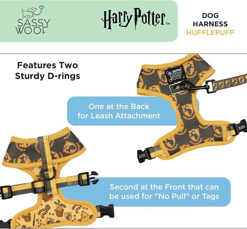 Dog Collar Harry Potter™ Hufflepuff - L, Adjustable, Durable, Comfortable and Stylish Pet Accessories for Large Dogs - Officially Licensed in Kuwait