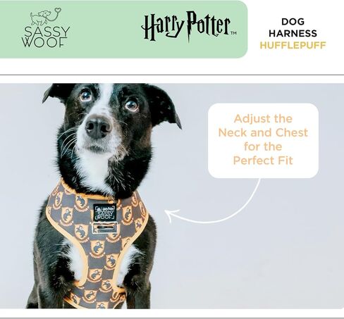 Dog Collar Harry Potter™ Hufflepuff - L, Adjustable, Durable, Comfortable and Stylish Pet Accessories for Large Dogs - Officially Licensed in Kuwait