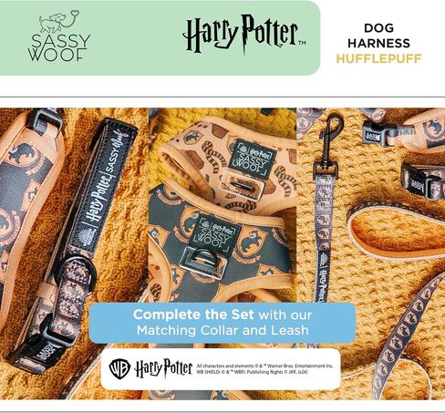 Dog Collar Harry Potter™ Hufflepuff - L, Adjustable, Durable, Comfortable and Stylish Pet Accessories for Large Dogs - Officially Licensed in Kuwait