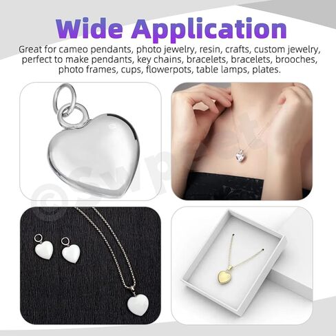 Swpeet 115Pcs 4 Sizes Teardrop Transparent Glass Dome Cabochons Tiles Assortment Kit, Clear Glass Cabochons Tiles for Photo Pendant Necklace Jewelry Making Craft in Kuwait