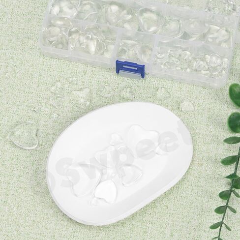 Swpeet 115Pcs 4 Sizes Teardrop Transparent Glass Dome Cabochons Tiles Assortment Kit, Clear Glass Cabochons Tiles for Photo Pendant Necklace Jewelry Making Craft in Kuwait