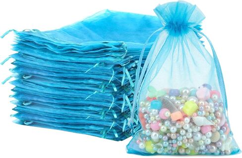 Organza Bags, Organza Bags 4x6, 60PCS Small Mesh Bag Drawstring, White Sheer Wedding Party Favor Bag, Small Mesh Gift Pouches Jewelry Mini Candy Pouch for Wedding, Graduation, Baby Shower Party Supply in Kuwait