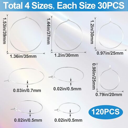 Joez Wonderful 280 Pcs Earring Beading Hoops, Gold Silver Earring Findings, Hypoallergenic Earring Making Kit, Jewelry Accessories Supplies for Jewelry Making (20mm, 25mm, 30mm, 35mm) in Saudi Arabia