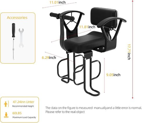 Rear Child Bike Seat, Adjustable Backrest Rear Bike Seat, Foldable and Rotatable Rear Mounted Child Bike Seat, New Comfortable Child Rear Seat, Suitable for Most Bicycle Rear Frames in Saudi Arabia