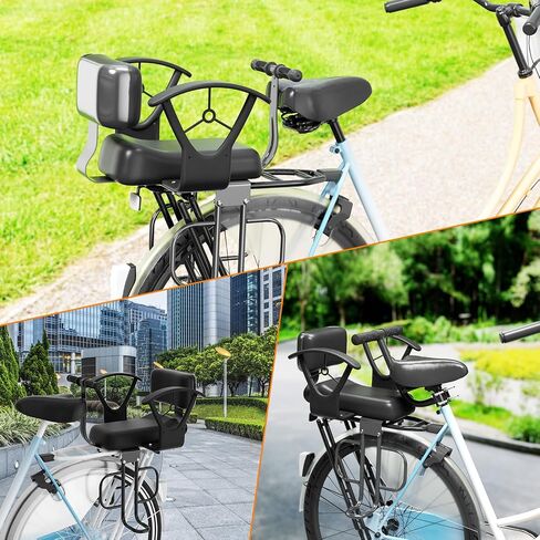 Rear Child Bike Seat, Adjustable Backrest Rear Bike Seat, Foldable and Rotatable Rear Mounted Child Bike Seat, New Comfortable Child Rear Seat, Suitable for Most Bicycle Rear Frames in Saudi Arabia