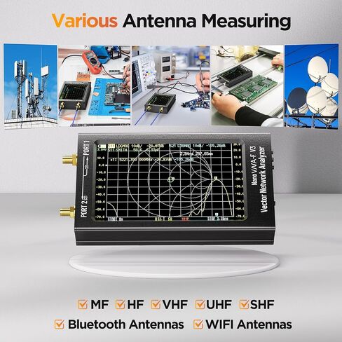 Elikliv Upgraded 4.3" NanoVNA-F V2 Vector Network Analyzer, 50KHz -3GHz Latest V0.4.0 HF VHF UHF Antenna Analyzer Ham Radio, 5000mAh VNA Analyzer Measuring S Parameters, SWR, Phase, Delay, Smith Chart in Kuwait