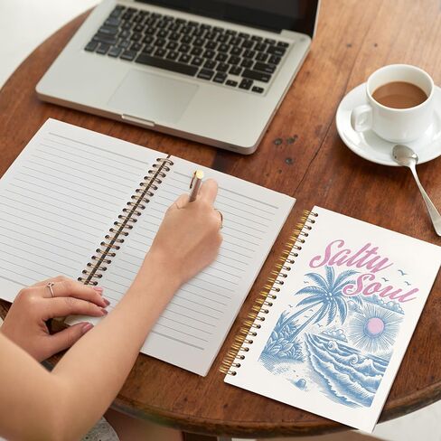 Summer Beach Notebook,Retro Ocean Beach Notebook,Ocean Themed Gifts,Coastal Beach Sunset Hardcover Spiral Journal Notebook 5.5x8.3 Inch in Saudi Arabia
