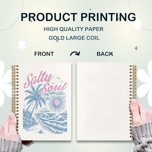Summer Beach Notebook,Retro Ocean Beach Notebook,Ocean Themed Gifts,Coastal Beach Sunset Hardcover Spiral Journal Notebook 5.5x8.3 Inch in Saudi Arabia