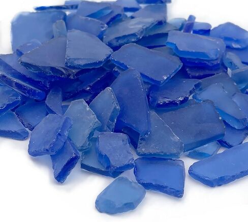 CYS EXCEL Sea Glass 16 Ounces Aqua Blue | Multiple Color Choices Crushed Glass Vase Filler | Aquarium Nautical Décor for Art Crafts Flat Frosted Dyed Color Stone in Saudi Arabia