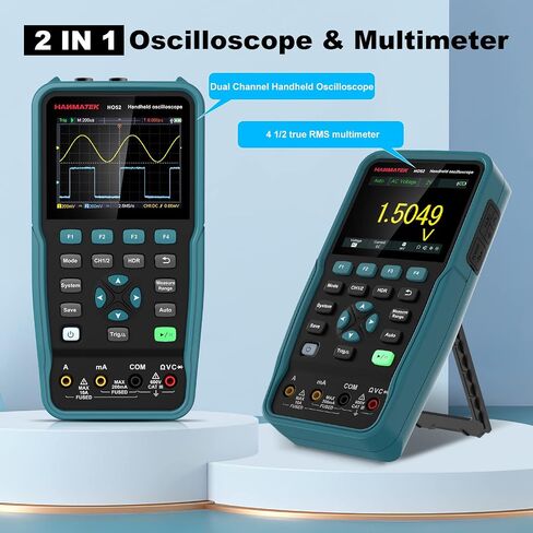 HANMATEK 3 in 1 Handheld Oscilloscope Multimeter,Waveform Generator HO51 with 3.5" TFT Oscilloscop, Auto-Calibration Function, Memory Function, Multi Tester in Kuwait
