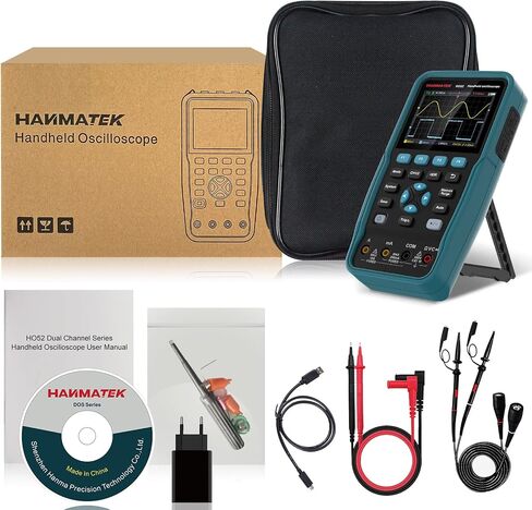 HANMATEK 3 in 1 Handheld Oscilloscope Multimeter,Waveform Generator HO51 with 3.5" TFT Oscilloscop, Auto-Calibration Function, Memory Function, Multi Tester in Kuwait